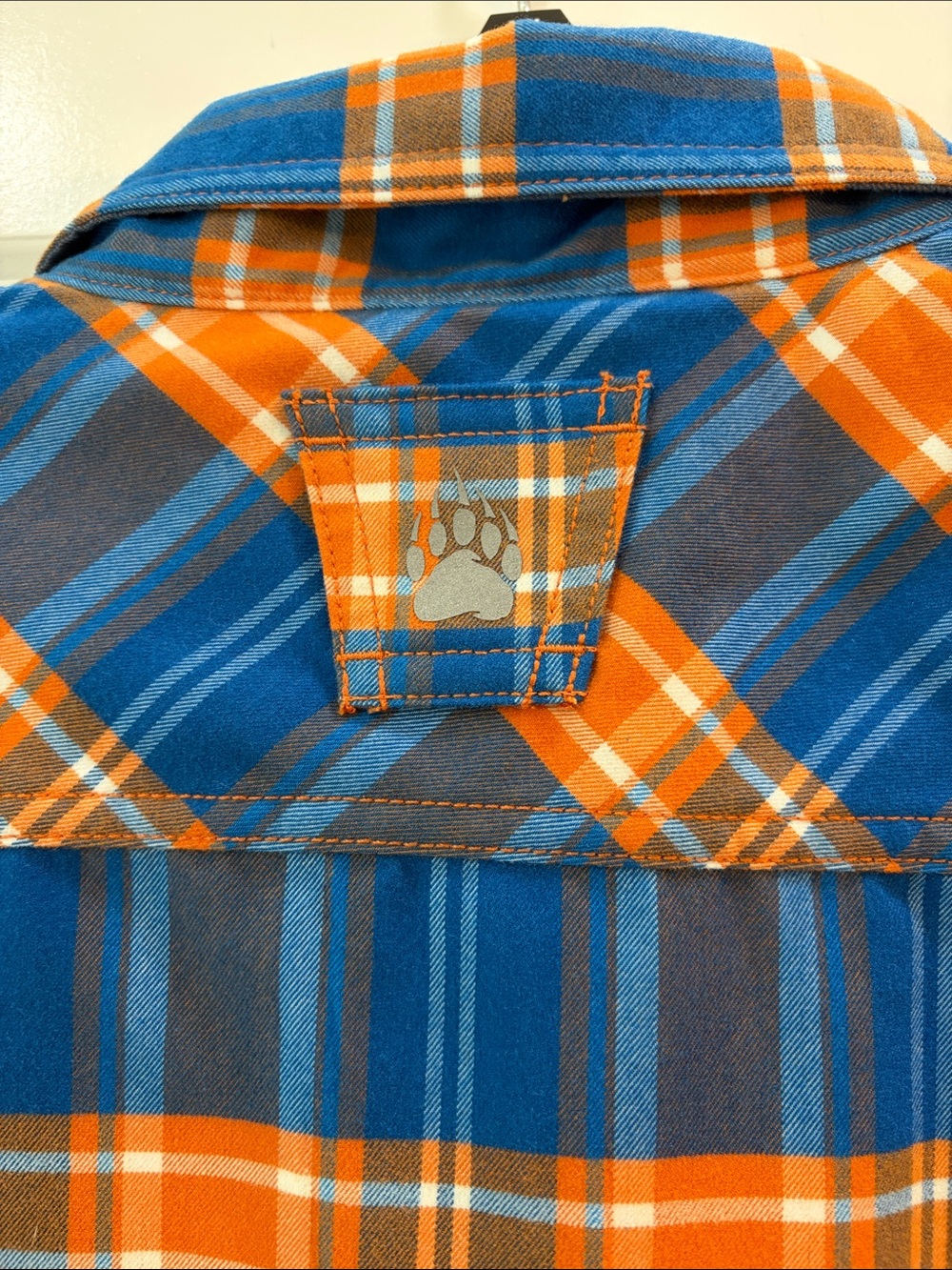 Men's Blue & Orange Plaid Button-Down Shirt - Picture 8 of 8